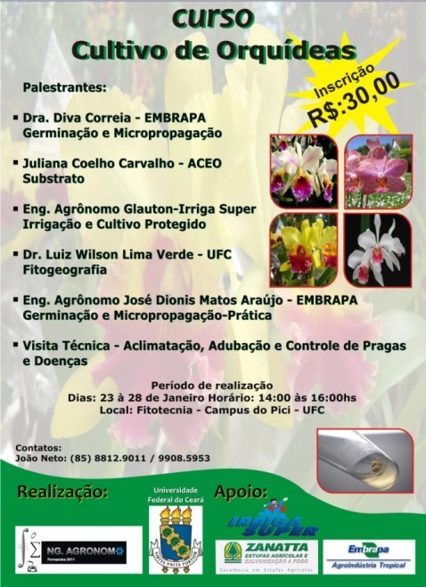 Cartaz - Curso de cultivo de orquídeas