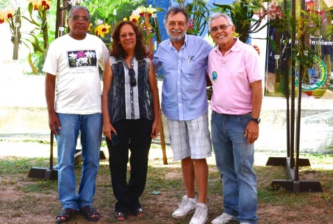 Da esq. para a dir. os juízes Ovídio (PB), Vera Coelho (CE) e Hugo (PB) e o presidente da SORN, Roberto Guerra.